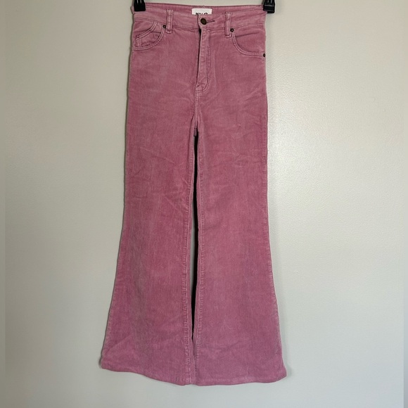 Rolla’s- Eastcoast Pink Flared Corduroy Pants - Picture 7 of 13